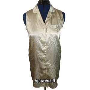 Vintage Green Satin Sleep Shirt